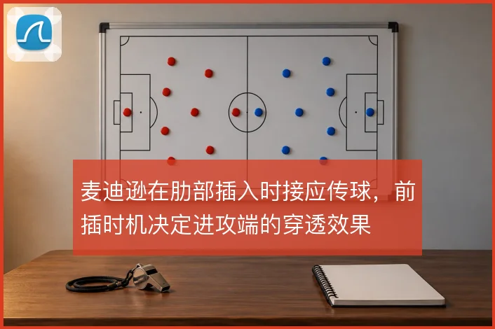 麦迪逊在肋部插入时接应传球,前插时机决定进攻端的穿透效果
